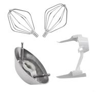 FUANA Juego de paletas mezcladoras para tartas compatible con Bosch, accionamiento de látigo de acero inoxidable y extensor de gancho de masa para tareas de horneado y mezcla de masa de pan (A)