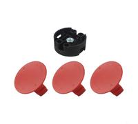 FUANA Juego de piezas de repuesto compatibles con cortacésped Bosch para AFS 23-37 con tapa roja y base negra, cubierta de carrete de plástico resistente, incluye base 3 y 1