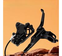 FUANA Juego de pinzas de freno hidráulicas de 4 pistones para bicicleta de montaña, fuerza de frenado 641N, aleación de aluminio CNC, kit de reparación de bicicleta compatible con disco de 160-220 mm