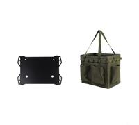 FUANA Juego de tapa y placa de cubierta de caja de almacenamiento de herramientas con tela impermeable resistente al desgarro, placa de hierro reforzada, ganchos para colgar para camping, senderismo