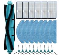 FUANA Kit completo de mantenimiento para MEDION X41 SW X42 SW+ MD 12034 MD 11916 con cepillo principal, cepillos laterales, filtros y paños de microfibra (B)