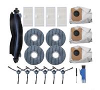 FUANA Kit de accesorios para robot aspirador eufy Omni C20, incluye cepillo principal, cepillos laterales, filtros HEPA, paños de fregona y bolsas para el polvo, juego de 18 piezas