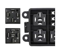 FUANA Kit de caja de relé de fusibles impermeable de 12 V con ranuras de relé de 4 pines y 5 pines de 40 A, precableado para 4 x 4, SUV, UTV, RV y barco (caja)