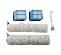 FUANA Kit de cepillo de rodillo lavable y filtro para Bissell CrossWave OmniForce 3882 3970F, 2 unidades de cepillos de repuesto con herramienta de limpieza, piezas duraderas para fregar suelos