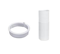 FUANA Kit de conector de manguera de escape portátil para aire acondicionado, adaptador de ventilación de 15 cm con conducto ajustable de 15 m, color blanco