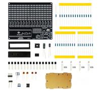 FUANA Kit de luz LED de espectro de sonido de 4 colores, pantalla de 8 x 16, proyecto educativo de bricolaje con placa PCB de 5 V alimentada por USB y sensibilidad ajustable