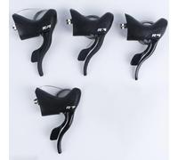 FUANA Kit de palanca de cambios para bicicleta de carretera LTWOO R2 R3 R5 R7 7 7-9 velocidades izquierda y derecha con cables, aleación de aluminio, ABS, kit de reparación de bicicletas negro