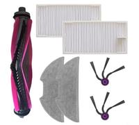 FUANA Kit de repuesto para Eureka E20 y para evo Plus, 1 cepillo principal, 2 cepillos laterales, 2 filtros y 2 paños de fregona para eliminar el pelo y el polvo de mascotas (A)