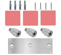 FUANA Kit de soporte de acero inoxidable para cañón de espuma, soporte de pared de conexión rápida de 1/4 pulgadas para accesorios de lavadora a presión, plateado, 11.2 x 3.9 pulgadas