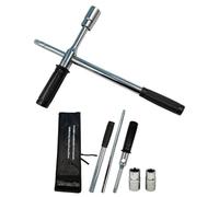 FUANA Llave de lengüeta extendida plegable de 58 cm, hierro resistente para neumáticos con agarre antideslizante, herramienta de construcción de acero para tuercas de llanta de 17/19/21/23 mm, unidad