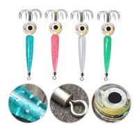 FUANA Luz LED con anzuelo de calamar para pesca, cebo electrónico de 75 cm con 12 ganchos, luz brillante impermeable para kit de reparación de bicicletas de atracción de peces submarinos