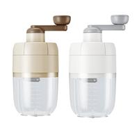 FUANA Máquina trituradora de hielo manual con hoja de acero inoxidable, capacidad de 1000 ml para hielo afeitado, batidos y bebidas, portátil para viajes en casa, oficina, viajes, albaricoque/blanco