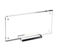 FUANA Marco de dinero acrílico de doble cara para billetes de dólar y coleccionables, vitrina transparente con base para decoración del hogar, protege sellos de efectivo y arte, 3.5 x 7.3 pulgadas