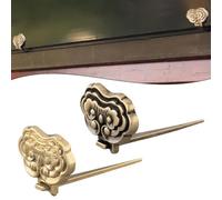 FUANA Marco de placa de latón macizo para arte de pared y fotos, diseño de esquina redondeada, acabado de bronce, soporte de fácil montaje para cerradura de puerta