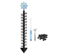 FUANA Medidor de nieve de copo de nieve azul de 24 pulgadas para medir nevadas, metal resistente, decoración de jardín de invierno con escala fácil de leer, 1 paquete