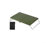 FUANA Mesa de camping plegable ultraligera de 820 g, escritorio portátil de acero para picnic y senderismo con superficie resistente al calor para playa, barbacoa y aventuras al aire libre (verde)