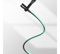 FUANA Micrófono Lavalier Insta360 X4/X3/X2 USB-C externo de alta fidelidad, sensibilidad de 34 dB, cable de 1,5 m para cable de auriculares de audio transparente