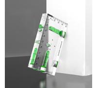 FUANA Mini regla de nivel acrílica con base magnética, 3 viales de burbujas para medición horizontal vertical de precisión de 45°, cuerpo transparente para uso doméstico, 102 x 25 x 15 mm, 95 x 50 x