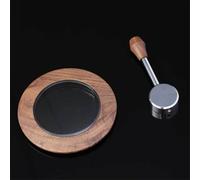 FUANA Palanca de vapor de repuesto y dosis para cubierta de tolva Breville 870 875 876, acero inoxidable con mango de nogal, marrón + utensilios de cocina plateados