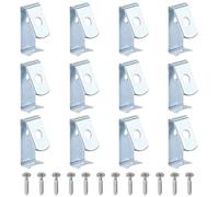 FUANA Paquete de 12 ganchos de pared de metal para macetas con tornillos, se adapta a diámetros de 5 a 8 pulgadas, soportes colgantes para interiores y exteriores, color plateado