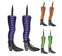 FUANA Paquete de 2 patas de bruja de Halloween, adorno de patas de bruja malvada falsas de 47 cm para decoración de jardín al aire libre, suministros de fiesta para colgar árbol y puerta (rojo)