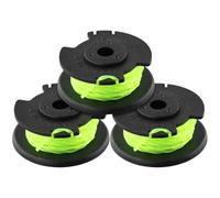 FUANA Paquete de 3 bobinas de repuesto para recortadora de césped Ryobi RAC143 de 36 V, compatible con RL6B33 y RY36L3A-0, carrete de alimentación automática de nailon ABS con hilo verde fluorescente