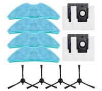 FUANA para Medion para X50 SW MD 2004 para kit de accesorios de aspiradora, incluye cepillos laterales, paños de fregona reutilizables y bolsas de polvo, para piezas de repuesto robot limpiadores (A)