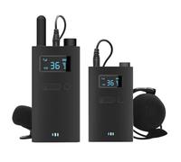 FUANA Para sistema de guía turístico inalámbrico de 2.4 G, receptor transmisor de audio portátil con pantalla OLED, rango de 100-150 m, para viajes y eventos, cable de auriculares