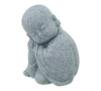 FUANA Pequeñas estatuas de monje de Buda, See Speak Hear No Evil, adornos de jardín de resina para plantas al aire libre, estante de patio, decoración de acuario, meditación de arenisca (B)