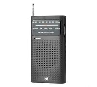 FUANA Portátil Receptor de Radio W-908 de Banda Completa AM/FM Escáner de Radio de Banda Completa con Antena Receptor de Banda(black)
