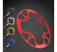 FUANA Protector de cadena de manivela de bicicleta 104 BCD 32-42T de aleación de aluminio para bicicleta de carretera, 1 pieza, kit de reparación de bicicletas negro/rojo/azul/dorado/plateado