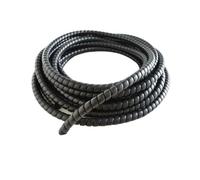 FUANA Protector de manguera hidráulica en espiral para cables industriales, 5 m, D-8/10/12 mm, material de polipropileno negro para carga de vehículos eléctricos y mangueras de lavado a presión