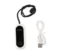 FUANA Purificador de aire portátil para colgar con 20 millones de iones negativos, 700 mAh, recargable por USB, limpiador de aire personal, hogar, coche, oficina, color negro