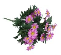 FUANA Ramo de margaritas de seda de flores artificiales diseñado para una elegancia sutil para el hogar, jardín, boda y fotografía de retratos (morado)