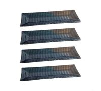 FUANA Rechteckige Melaminplatten 4er Set, Flache Tabletts mit Wellenrand zum Servieren von BBQ und kalten Speisen zuhause