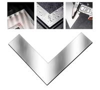 FUANA Regla de esquina multifuncional Yin-Yang de 90 grados, cuadrado de acero inoxidable grueso para ingeniería y construcción de precisión, color plateado