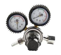 FUANA Regulador de botella de gas con medidor de argón Regulador de argón de doble tubo Medidor de flujo con una gran manija de ajuste en forma de T Perilla de ajuste de plástico Regulador de