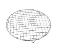 FUANA Rejilla para barbacoa de camping de acero inoxidable con patas para parrilla redonda, parrilla al aire libre, hornear y asar 15/20/25/30,5/35 cm de diámetro, 20 cm