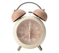 FUANA Reloj despertador de metal vintage con luz nocturna, timbre extrafuerte, sin repetición, dormitorio, hogar y oficina