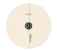 FUANA Rueda de pulido de tela para amoladora de banco o pulidor, almohadilla blanca para metal, joyas, madera, plástico, cerámica, vidrio, tamaños opcionales de 200 mm