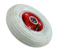 FUANA Rueda neumática gris de 200 x 50 pulgadas para silla de ruedas eléctrica, montaje completo de neumáticos con tubo interior y llanta (rojo 8 mm)