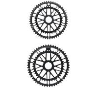 FUANA Shimano M9100 M8100 - Plato de bicicleta de carretera de montaje directo 7075-T6 de aluminio 46-54T individual o 50/34-53/39T doble 10/11/12 velocidades, kit de reparación de bicicleta negro