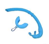 FUANA Snorkel enrollable compacto construido con material de silicona flexible, cierre de hebilla y ángulo de boquilla optimizado para una alineación natural de la mandíbula (azul)