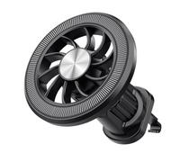 FUANA Soporte magnético para teléfono de coche, soporte de ventilación para teléfono celular con alineación automática, soporte de navegación con una sola mano para iPhone 15, 14, 13, 12, color negro