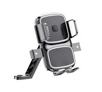 FUANA Soporte para teléfono de motocicleta con rotación de 360° y bloqueo de un segundo, soporte de aleación que absorbe los golpes para navegación de bicicleta, color negro y rojo