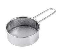 FUANA Tamiz de harina de acero inoxidable para tamizar polvo de azúcar fino, de mano, para colador redondo de cocina, 11,5 cm, plateado