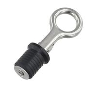 FUANA Tapón de drenaje marino con mango de acero inoxidable de 25 mm, puertos de barco, yate para kayak, tanque, color negro