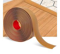 FUANA Tiras de transición planas para suelos de madera y goma, junta de borde de PVC de 4 cm de ancho con tira autoadhesiva, impermeable y decorativa de bricolaje (2 m, blanco)
