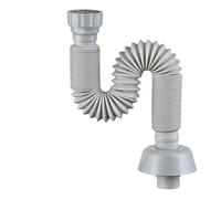 FUANA Tubo de drenaje de fregadero para accesorios de fregadero de cocina, material ABS con diseño de flujo de gran diámetro, colador de manguera flexible para instalación de hotel en casa, cerradura