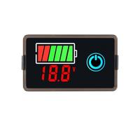 FUANA Voltímetro digital LED de dos cables CC 8-100 V, monitor de batería con interruptor táctil y protección de polaridad inversa, compatible con baterías de ácido y litio, rojo y rojo